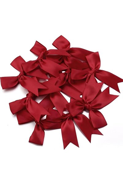 parıltı organizasyon شريط ساتان جاهز للزينة 25 قطعة - أحمر