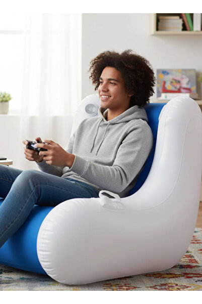 Generic 🛋️ كرسي أريكة قابل للنفخ مع مكبرات صوت مدمجة – كرسي استرخاء محمول وم...