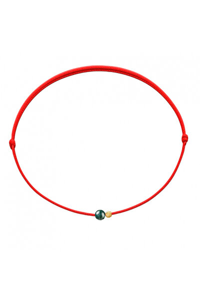 BIJUTERIA NEAGRA Brățară Mărțișor cu AUR de 14K și Bilă de Agat Indian