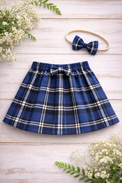 ygz junior Tweed Fabric Skirt Bandana Set
