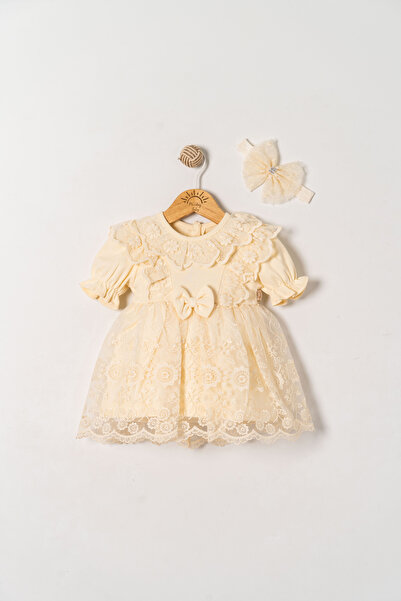 Miniday Baby Baby Girl Mevlütlük Dress Summer Bandana Lace Newborn Hospital R...