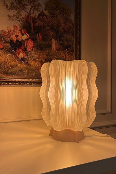 Lumba Design Dalga Motifli Gece Lambası Dekoratif Abajur Aydınlatma