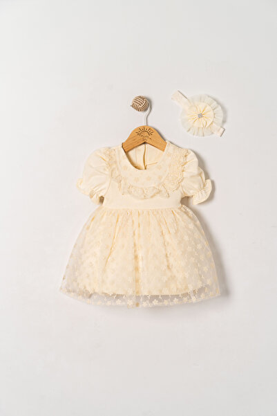 Miniday Baby Baby Girl Mevlütlük Dress Summer Bandana Lace Newborn Hospital R...