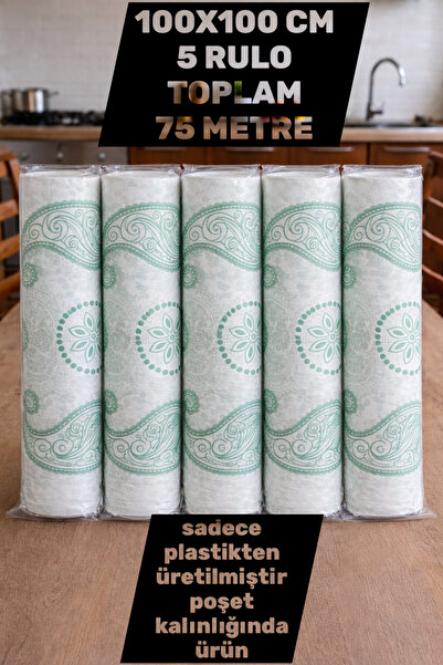 Ecoflex 75 Adet Kullan At Masa Örtüsü Sıvı Geçirmez(5 RULO) Tek Kullanımlık 1...