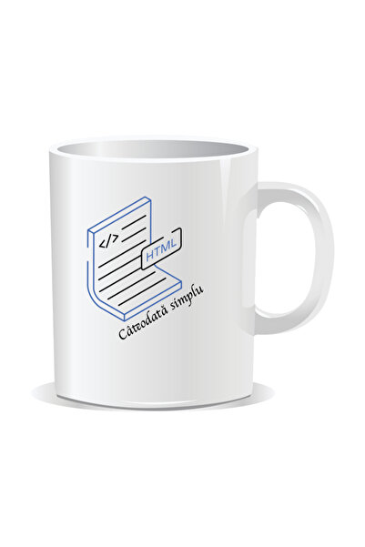 Mug Mania Personalized mug with messages for programmers, HTML, sometimes simple