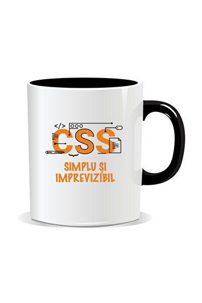 Mug Mania Cana personalizata cu mesaje pentru programatori, CSS: Simplu si im...