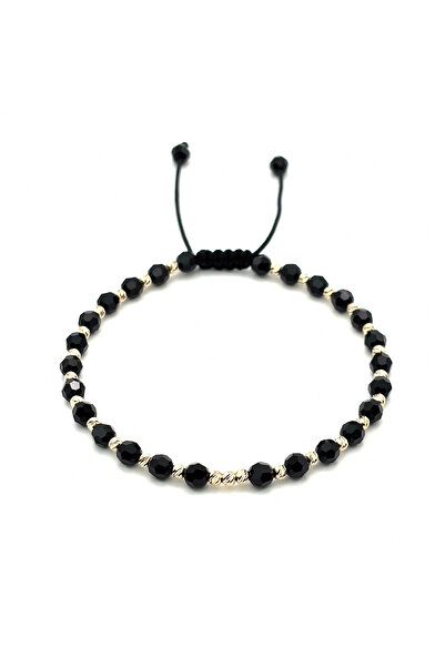 BIJUTERIA NEAGRA Brățară cu 27 de bile din aur de 14K și cristale Preciosa