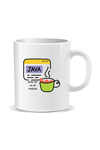 Mug Mania Personalized mug with messages for programmers, Java is all I need