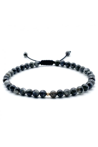 BIJUTERIA NEAGRA Brățară din aur de 14K și labradorit cu bile