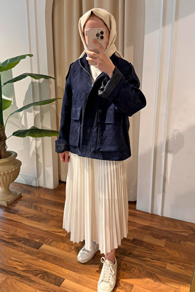 Rukayyel Patterned Jacket - Navy Blue