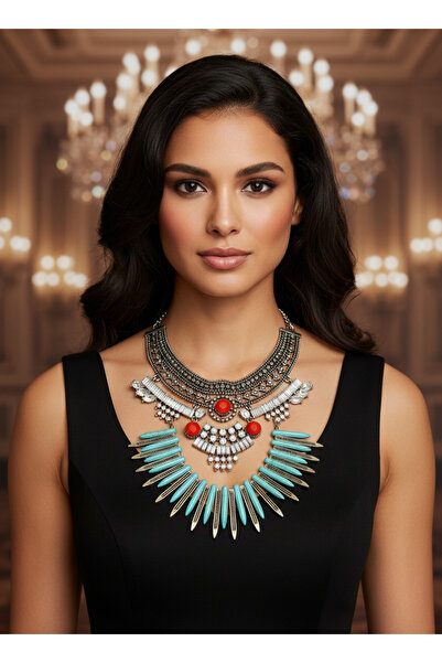 Moda Accessories Bohemian Turquoise Stone Necklace – Women's Beach and Daily ...