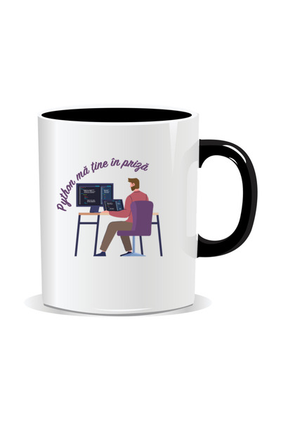 Mug Mania Personalized mug with messages for programmers, Python keeps me hooked