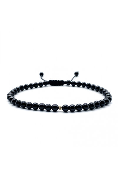 BIJUTERIA NEAGRA Brățară cu bilă din aur de 14K și onix