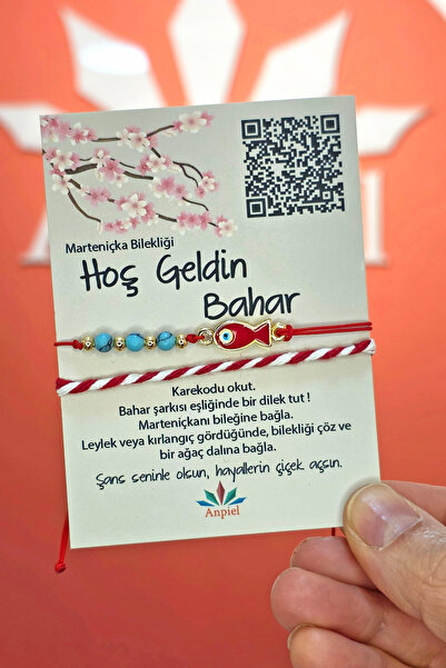 Kırmızı Balık Turkuaz Doğal Taşlı Şarkı Hediyeli Marteniçka Dilek Bileklik Seti