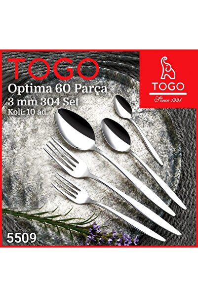 TOGO 12 Kişilik 60 Parça Kutulu Çatal Kaşık Takımı