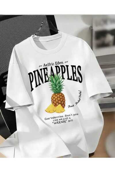 COHERENT Unisex Ανδρικό/Γυναικείο μπλουζάκι από βαμβάκι με στάμπα PINEAPPLES,...