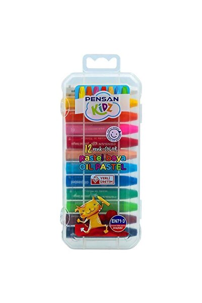 Pensan كيدز ألوان الباستيل 99967 علبة بلاستيكية 12 لون