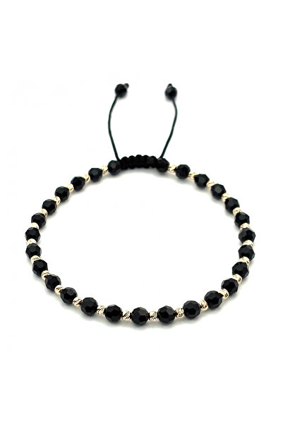 BIJUTERIA NEAGRA Brățară cu 26 de bile din aur de 14K și cristale Preciosa