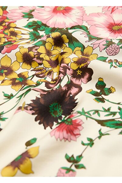 MANGO Woman Çiçekli saten fular