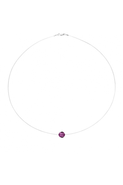 BIJUTERIA NEAGRA Colier din fir transparent cu cristale mov Preciosa