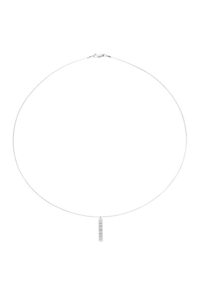 BIJUTERIA NEAGRA Colier din sârmă transparentă cu pandantiv Fazele Lunii din ...