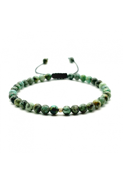 BIJUTERIA NEAGRA Brățară cu bile din aur de 14K și turcoaz