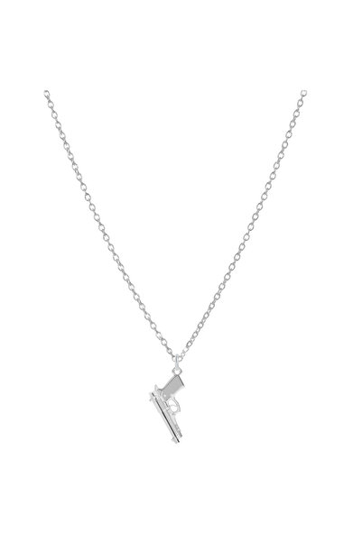BIJUTERIA NEAGRA 925 Silver Pistol Pendant Necklace
