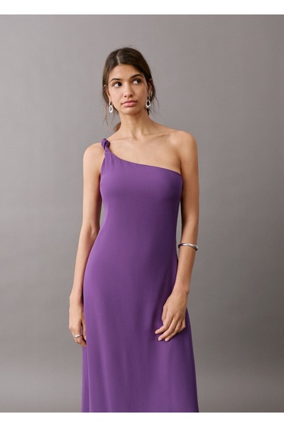 Mango Teen Düğüm detaylı asimetrik elbise