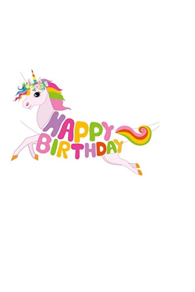 SDX Market Γιρλάντα Χρόνια Πολλά Μονόκερος Ουράνιο Τόξο 4,5 μ.