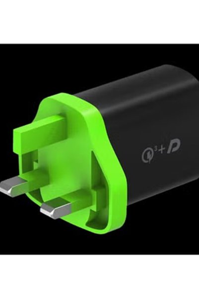 BOR POWER MAX شاحن 65 واط USB-C محول طاقة بمنفذين من النوع A و C قابس حائط للشحن بتقنية GaN متوافق