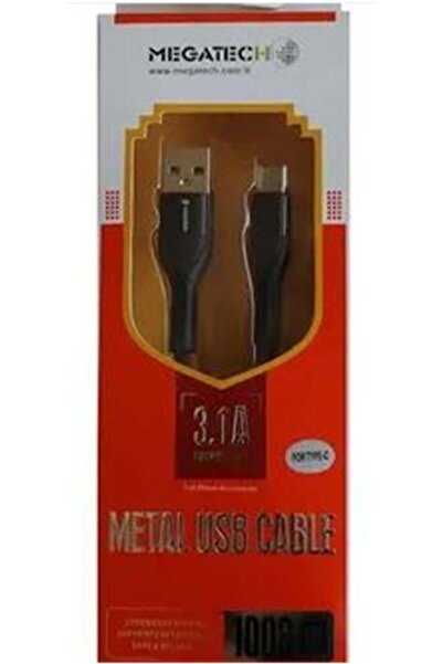 MEGATECH 3.1A كابل بيانات صغير من سلسلة A المجدولة باللون الأسود