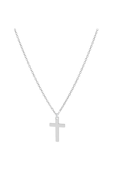 BIJUTERIA NEAGRA 925 Silver Cross Pendant Necklace