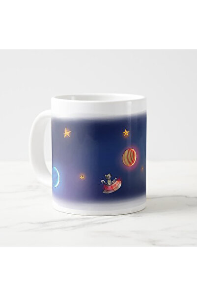 tpkitapevi Alien Cat Themed Porcelain Mug