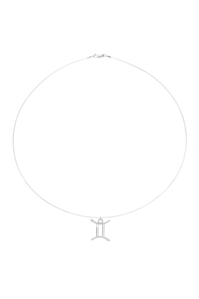 BIJUTERIA NEAGRA Transparent wire necklace with Gemini zodiac pendant made of...