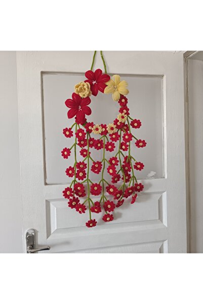 elisflowerss El yapımı çiçekli şönil kapı süsü - Bahar esintisi