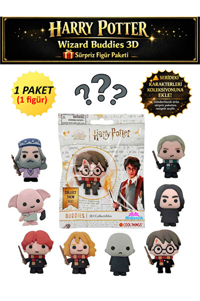 hediyecik Orjinal Harry Potter Wizard Buddies 3D Koleksiyon Sürpriz Figür Pak...