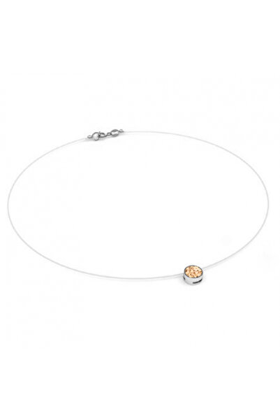 BIJUTERIA NEAGRA Colier din sârmă transparentă cu cristale Swarovski Peach în...