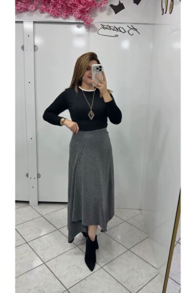 Etek - Zümra Butik - GRİ - XL