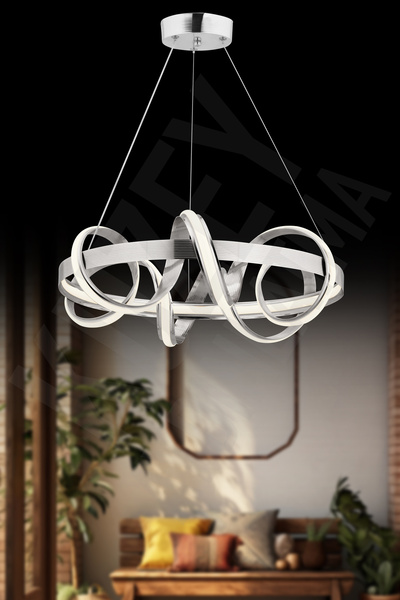 KUZEY AYDINLATMA DALGA ÇİZGİLİ 3 RENK LEDLİ KUMANDALI MODERN AYDINLATMA AVİZE