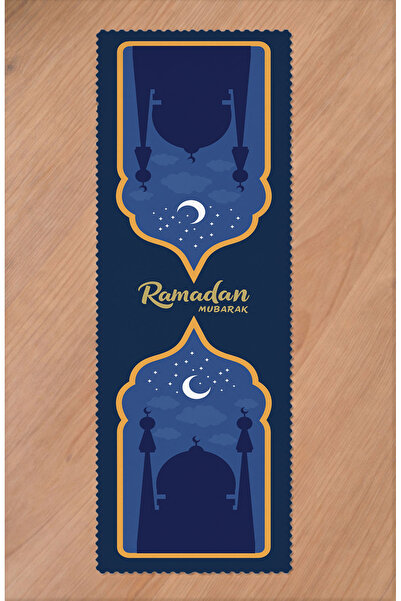 GREENDECOR Ramadan Eid Mubarak Crescent Mosque Floral Pattern Printed Table R...