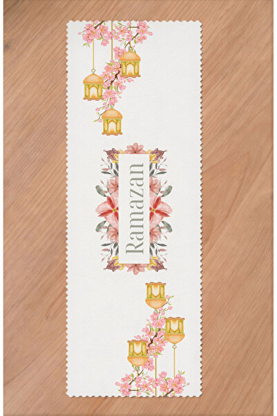 GREENDECOR Ramadan Eid Mubarak Crescent Mosque Floral Pattern Printed Table R...