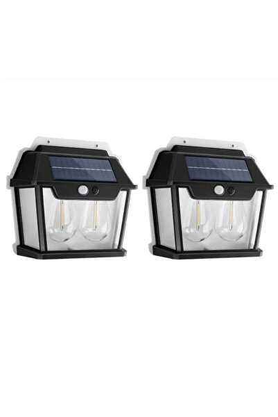 AMRIS SET X2 Lampa Solara De Perete Cu 2 Becuri, 3 Moduri De Functionare, Sen...