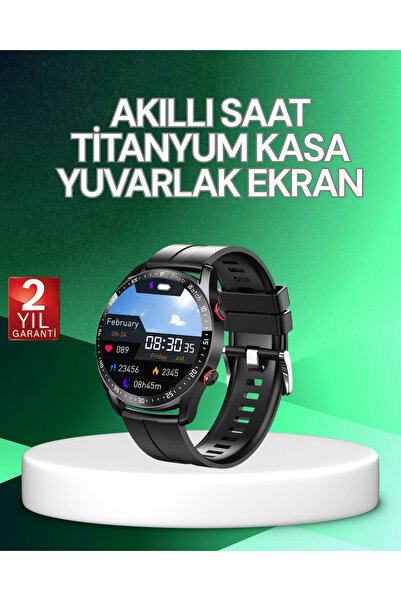 LTG Nova Akıllı Saat Titanyum Kasa Yuvarlak Ekran Alarm Uyku Ve Sağlık Takibi...