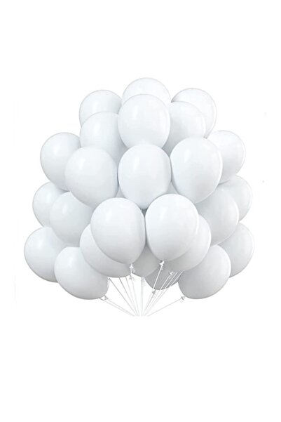 SDX Market Σετ 100 μπαλονιών λάτεξ, λευκά, 25 εκ.