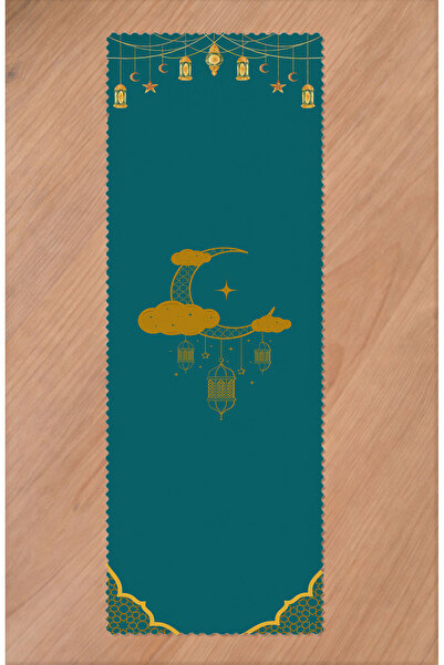 GREENDECOR Ramadan Eid Mubarak Crescent Mosque Floral Pattern Printed Table R...