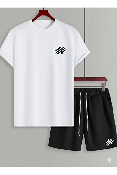 PENTHİLUS Men's T-Shirt and Shorts Set - Relaxed Fit Men's Two-Piece Set