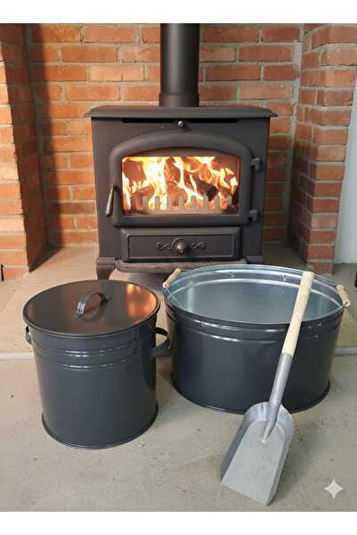 SOBA Odun kömür şömine kovası ve kül kovası kürek hediyeli