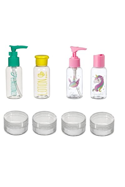 OEM Σετ 7 δοχείων ταξιδιού για εκείνον και εκείνη, Πράσινο - Ροζ - Λευκό