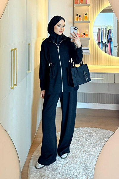 Hazamoda Ajda Elastic Waistband Suit Black