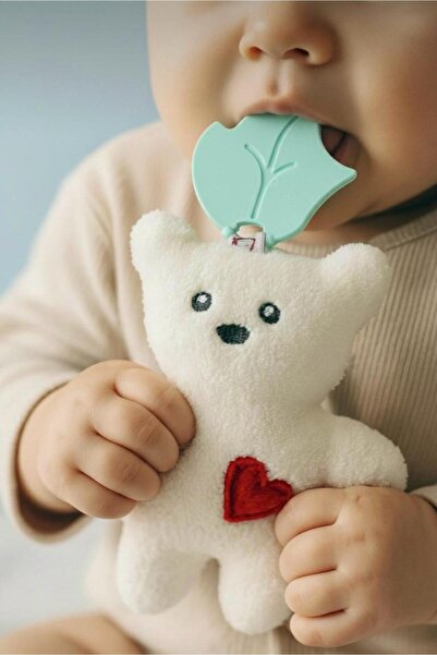 Lumos Trade Plush Toy Bear with Teether Detail and Rattle, Baby Teether, Slee...